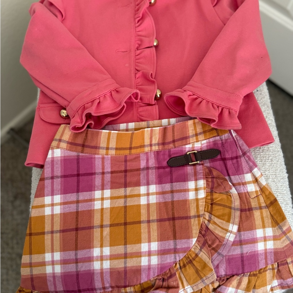 Janie and Jack Vibrant Plaid Skirt with blazer (Set)